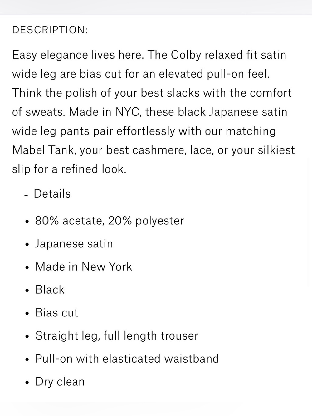 La Ligne Colby Satin Trousers XS Black - Picture 3 of 5